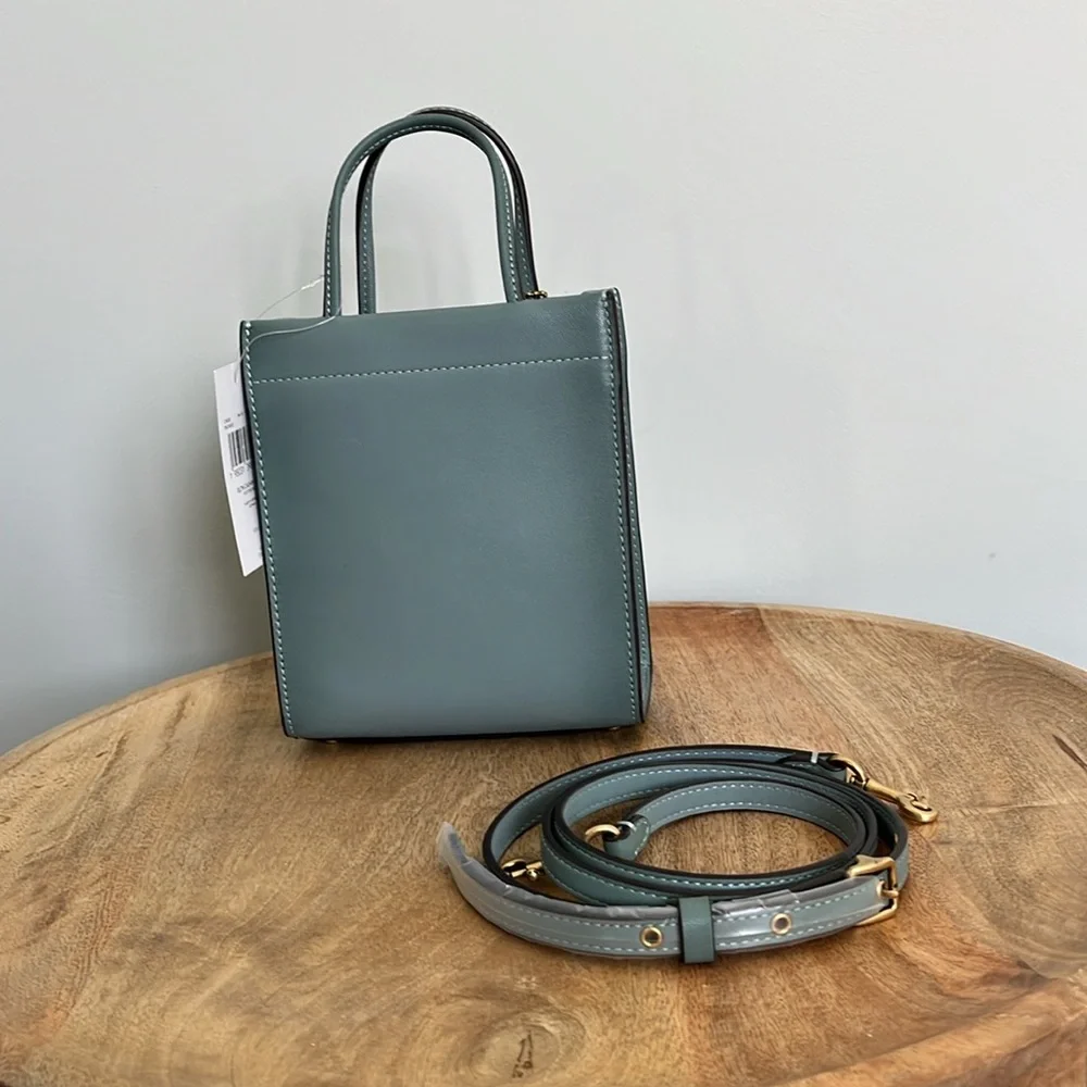 NWT Coach Cashin Mini Tote Top Handle Crossbody in Sage Glovetanned Leather - Picture 2 of 16